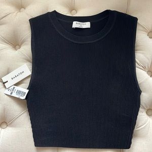 Aritzia Babaton Sculpt Knit Muscle Crop XS Black